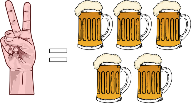 2 sör = 5 sör