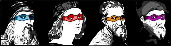 Leonardo, Raffaello, Michelangelo, Donatello
