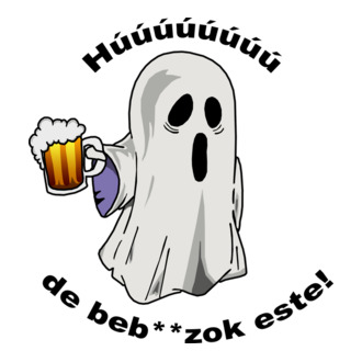 Szellem 1 korsó sörrel - ˝Húúú de beb**zok˝ - fekete