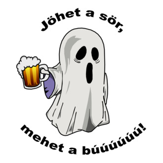 Szellem 1 korsó sörrel - ˝Jöhet a sör, mehet a búúú˝ - fekete